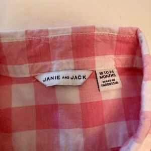 Janie and Jack Pink Gingham Shirt